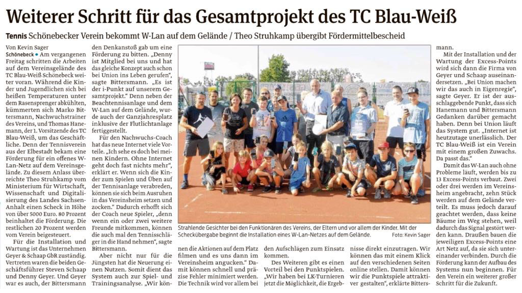 Volksstimmebericht zur F�rdermittel�bergabe