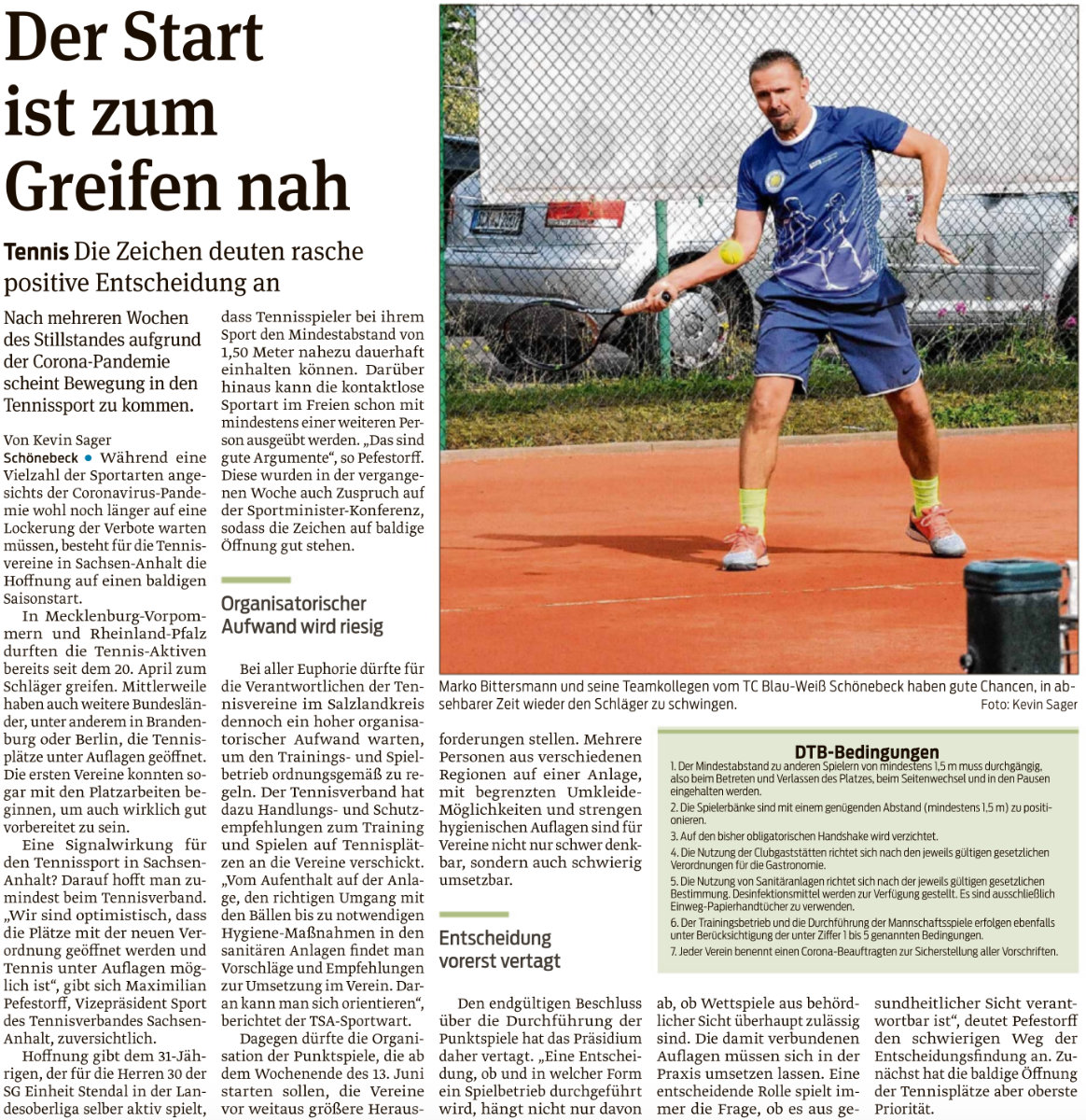 Volksstimmebericht vom 04. Mai 2020