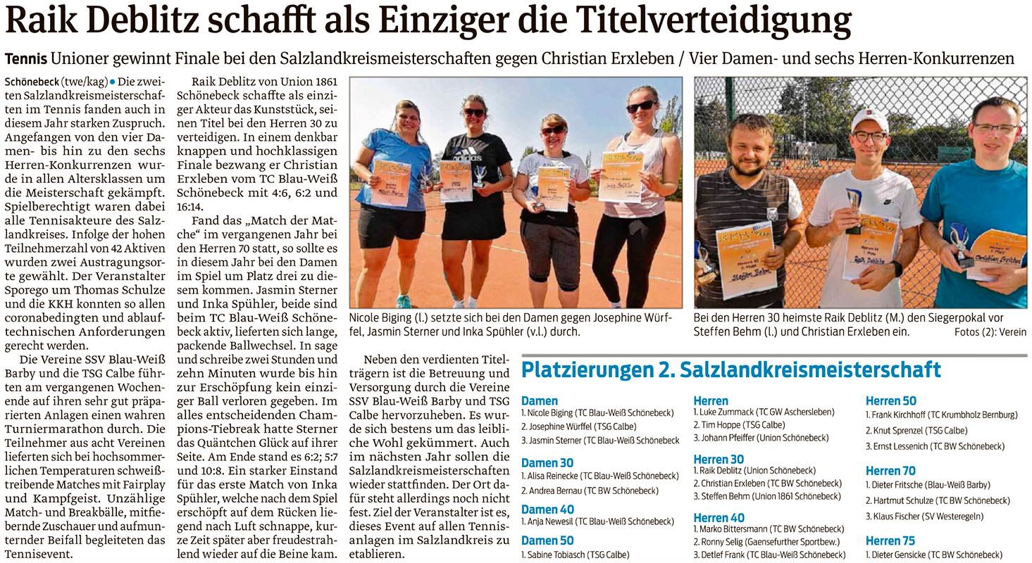 Volksstimmebericht vom 19. September 2020