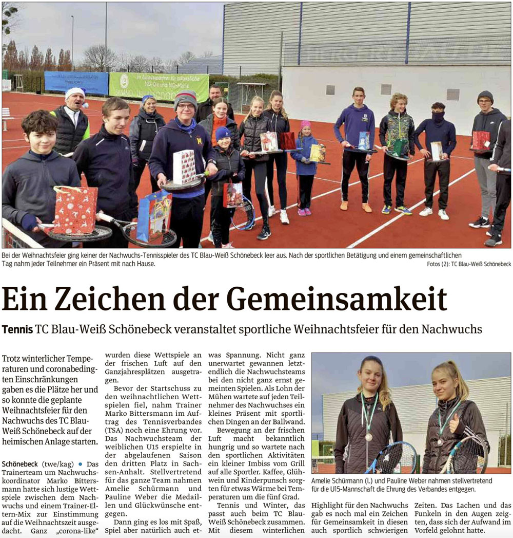 Volksstimmebericht vom 10. Dezember 2021