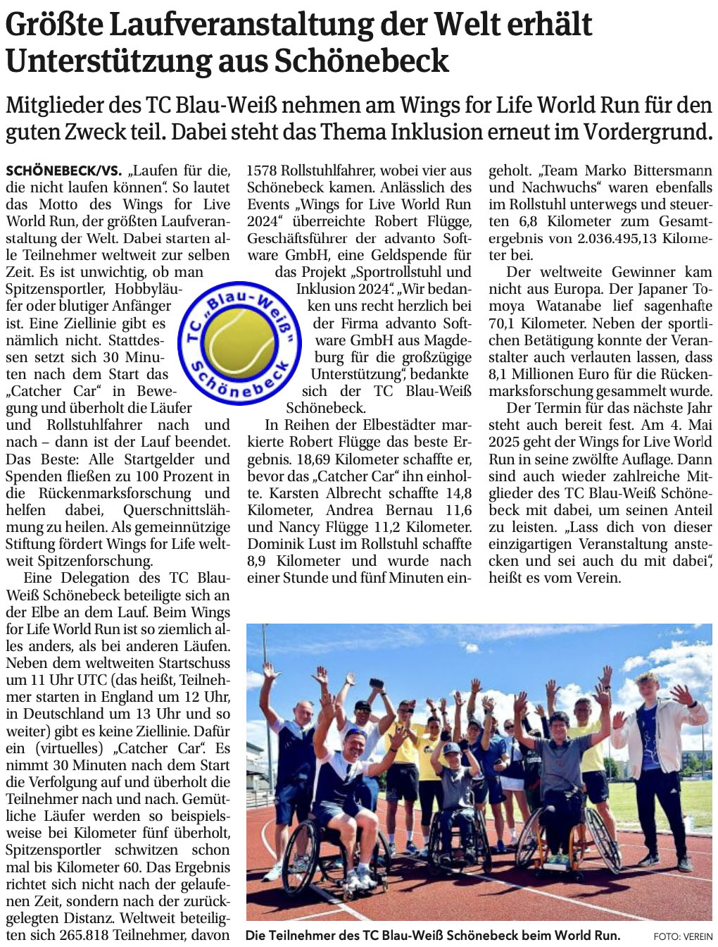 Zeitungsbericht vom 14. Mai 2024